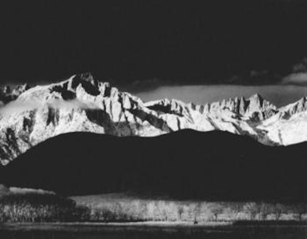 Winter sunrise, Sierra Nevada from Lone Pine, California by Ansel Adams