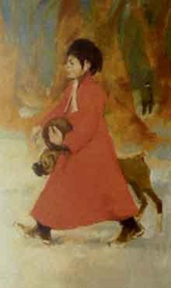 Altar boy with bulldog by Harold Riley