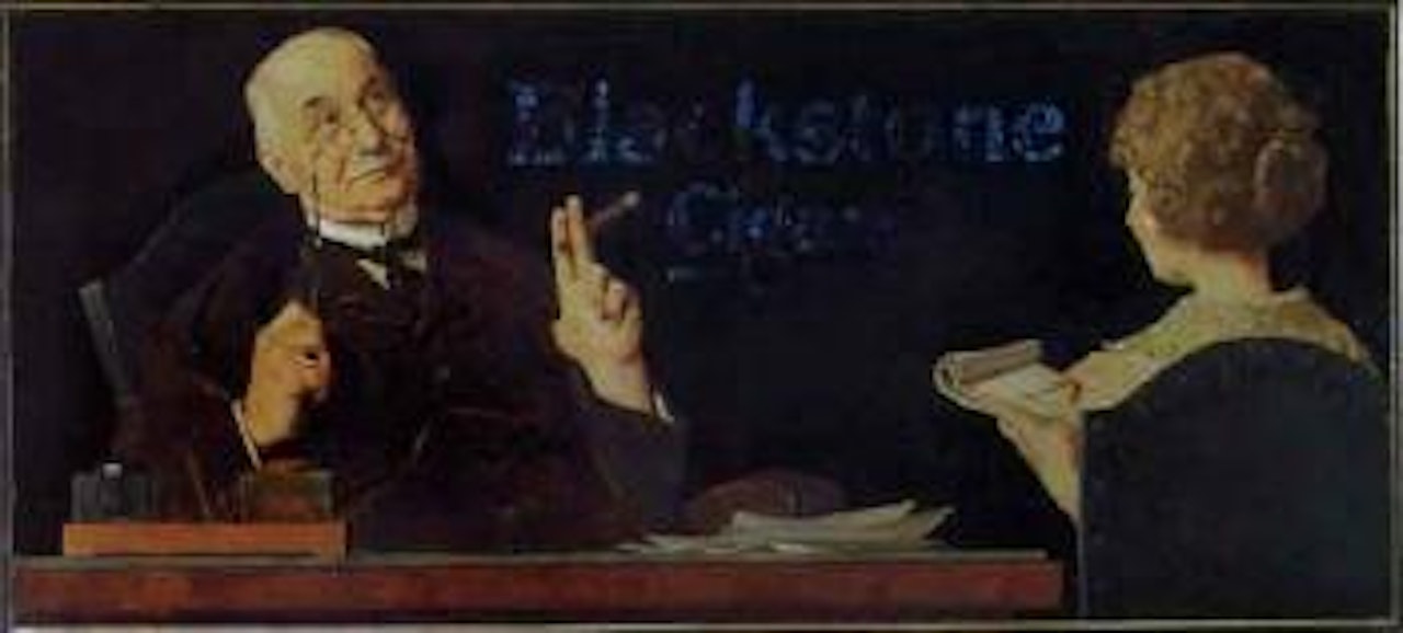 Executive with cigar dictating by Norman Rockwell