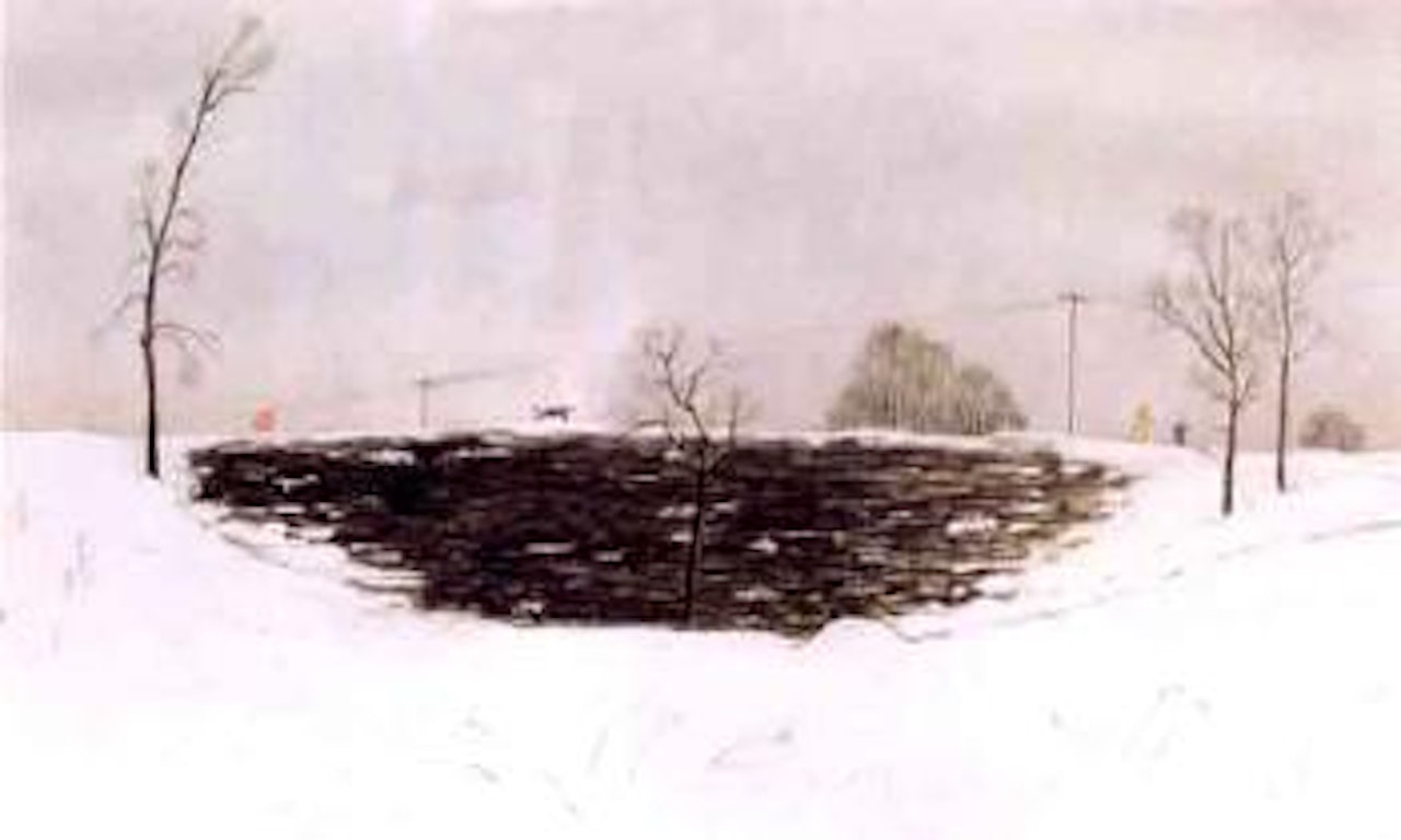 Ontario children explore first snow by William Kurelek