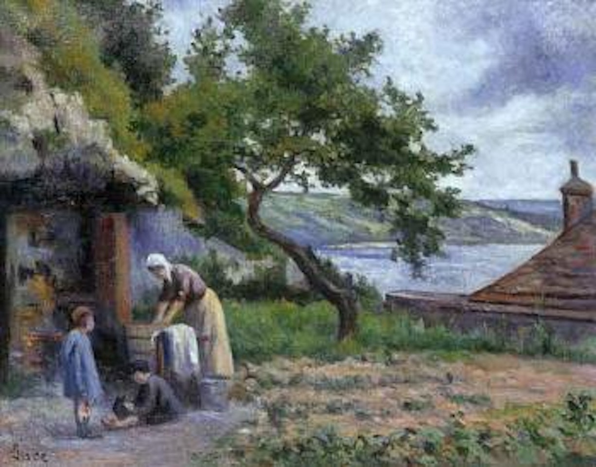 Rolleboise, lessive dans le jardin de l'artiste by Maximilien Luce