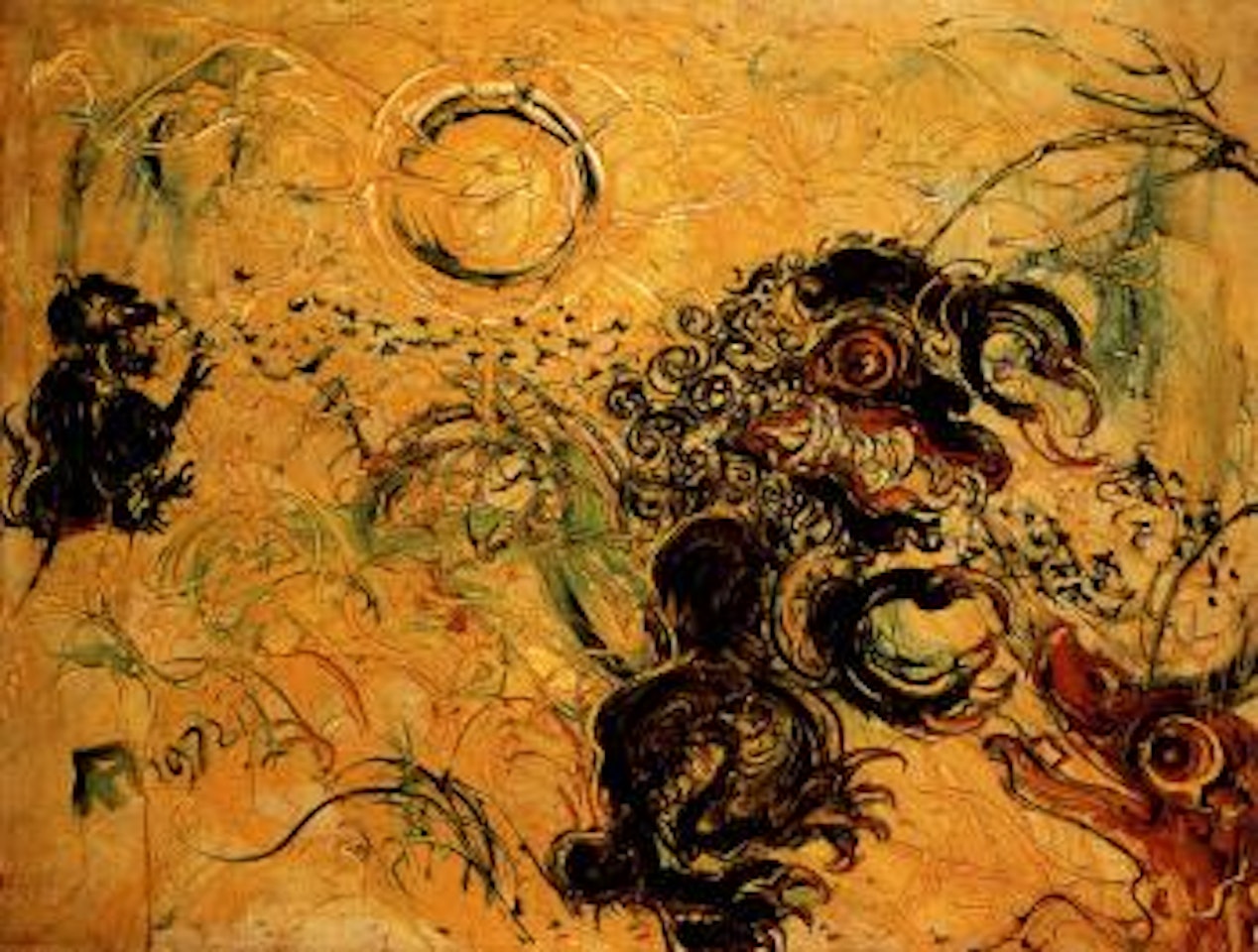 Scarecrow and sun by Affandi