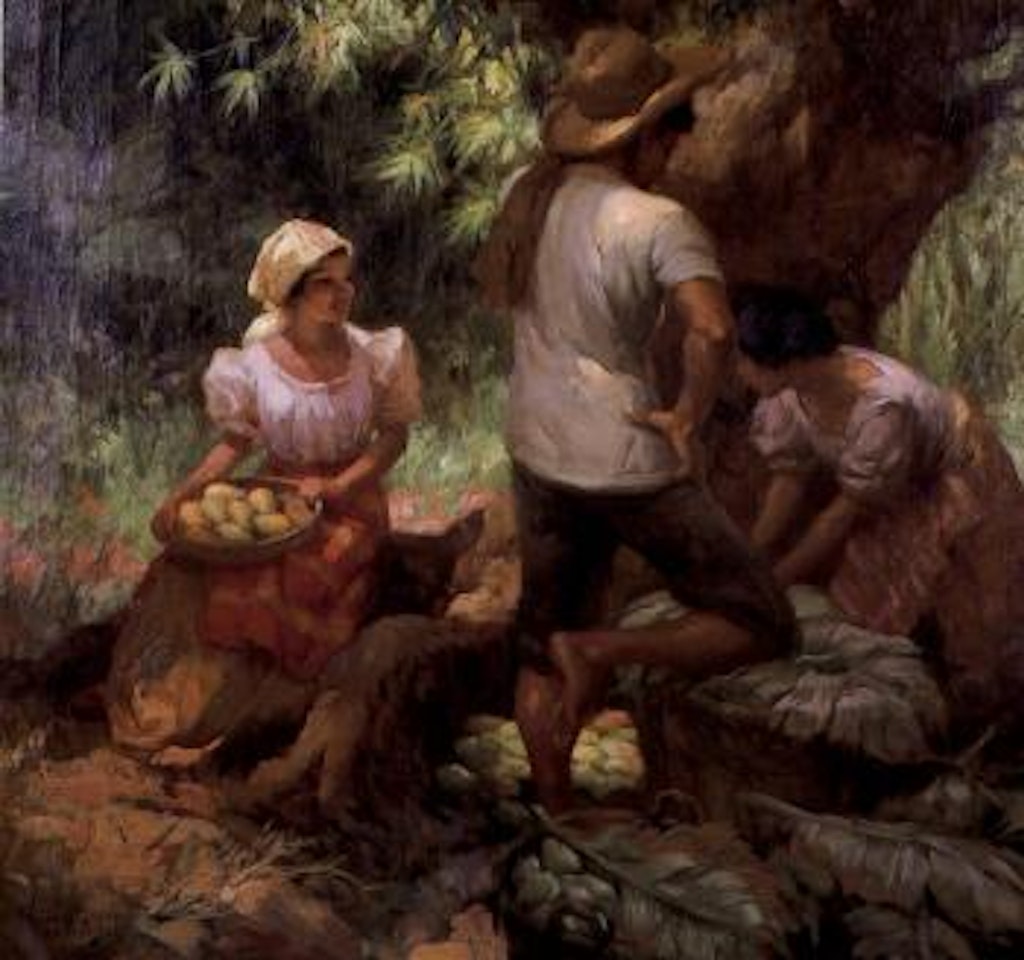 Resting under the mango tree by Fernando Amorsolo