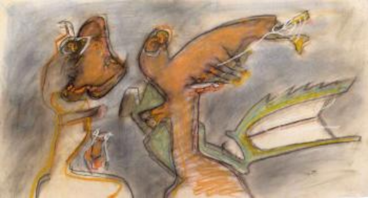 Don Jesuista hijo - Figural composition by Roberto Matta