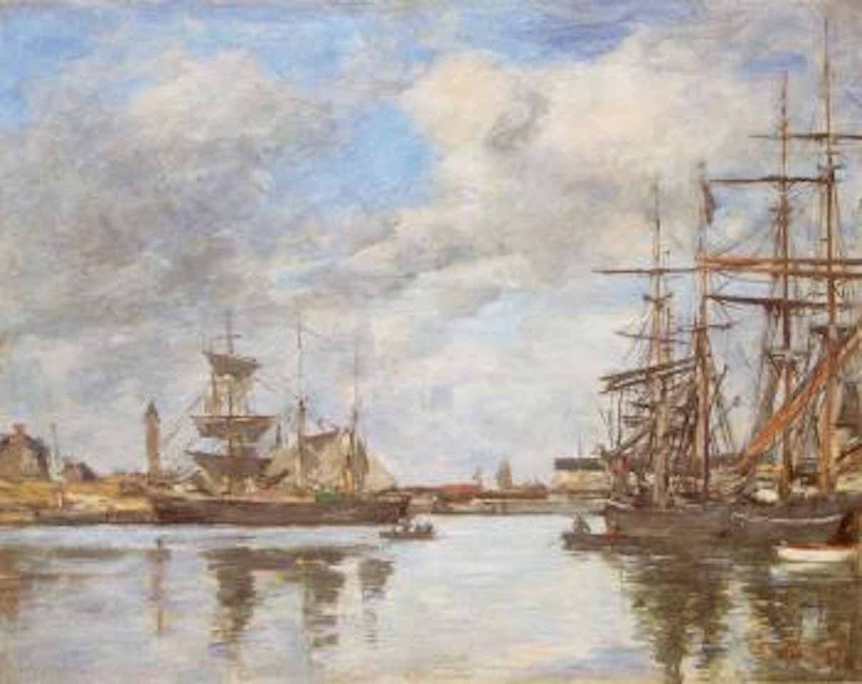 Trouville, le port by Eugène Boudin