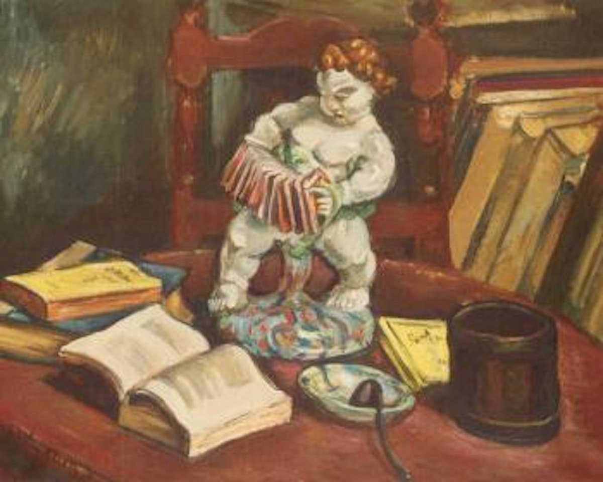 Nature morte aux livres et putto by Othon Friesz