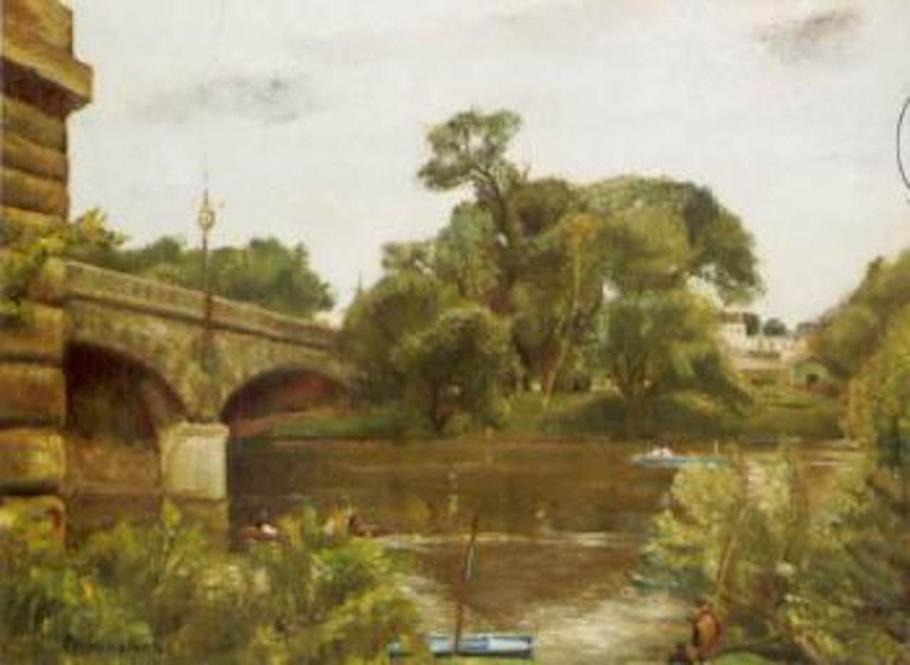 Pecheurs pres de l'ile de la Jatte by Maurice Brianchon