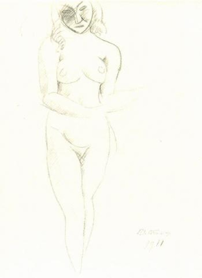 Femme debout italienne, bras croises by Roger de la Fresnaye