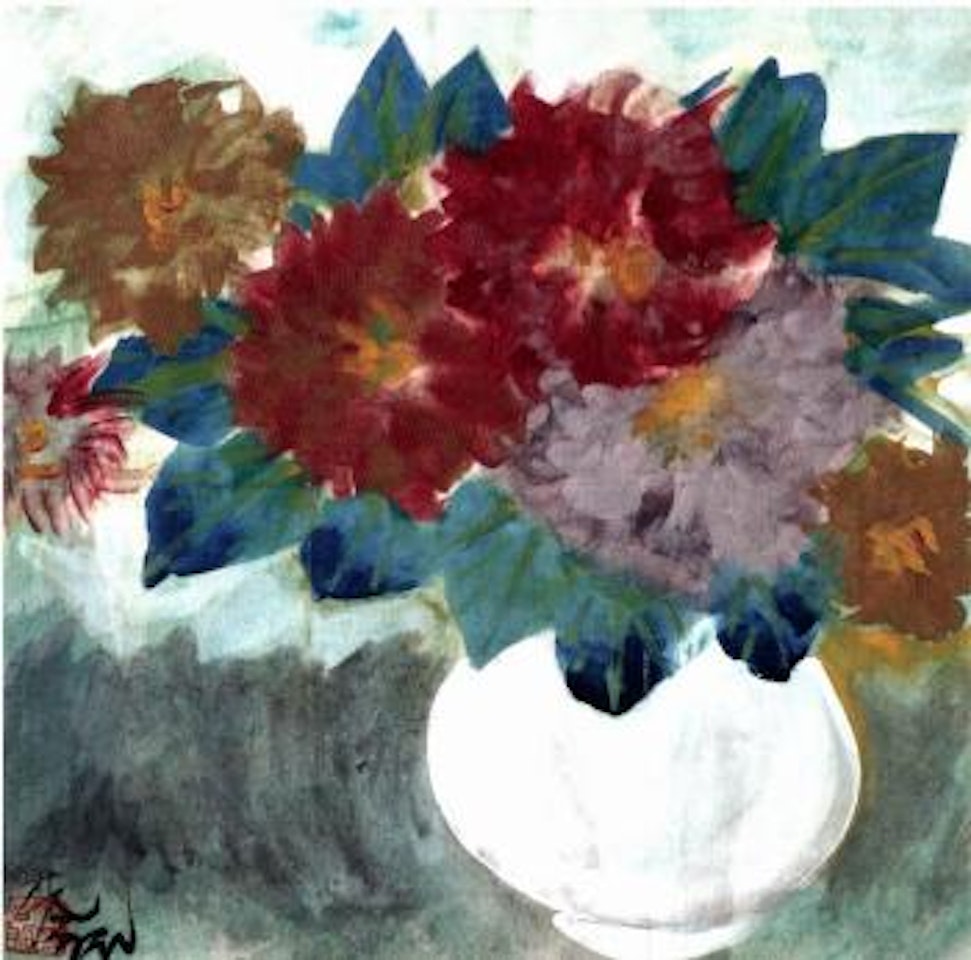 Flowers in a vase by Lin Fengmian