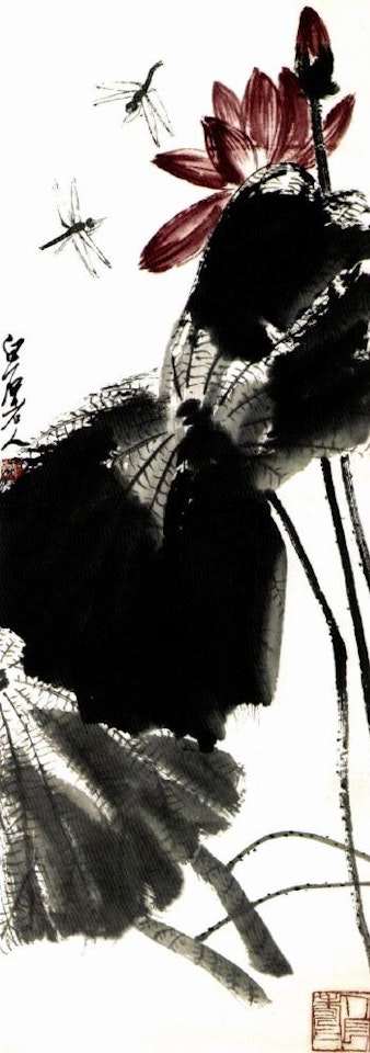 Red lotus by Qi Baishi