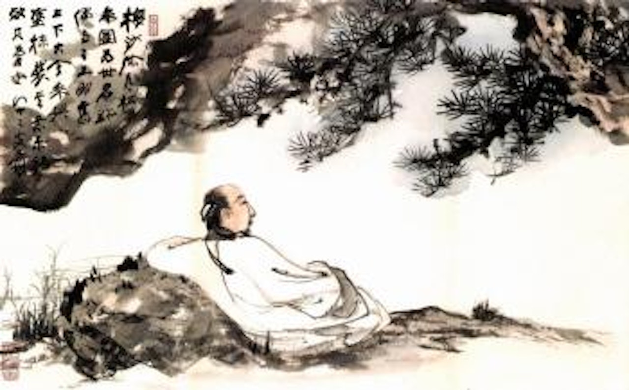 Scholar under a pine tree by Zhang Daqian