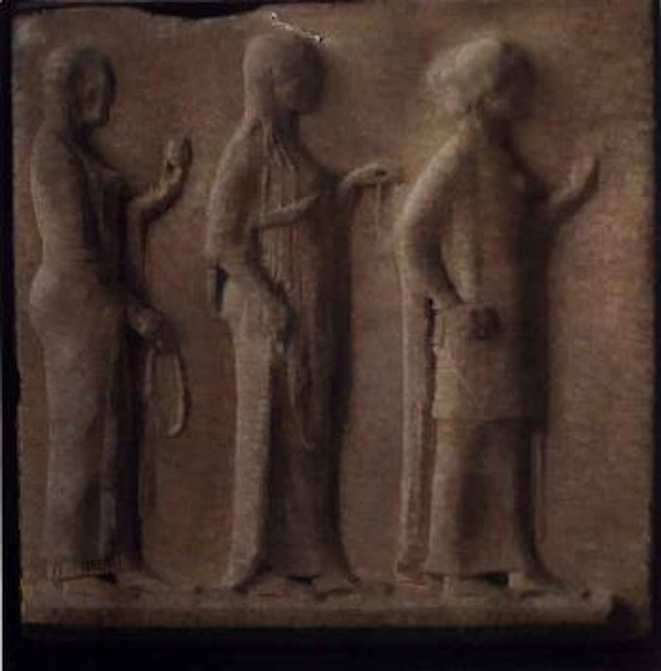 The Three Graces - Greek relief Louvre by Vilhelm Hammershoi