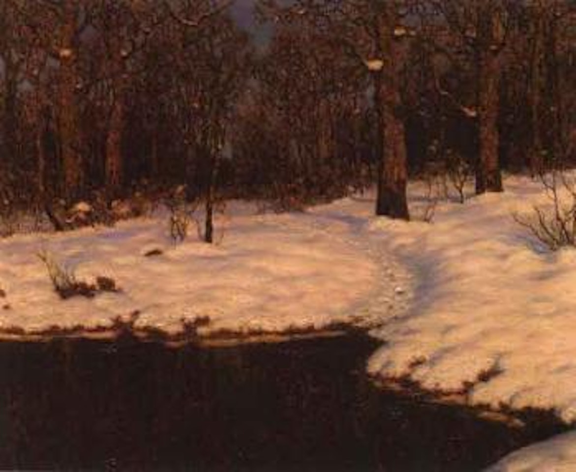 Bord de riviere enneige by Ivan Fedorovich Choultse