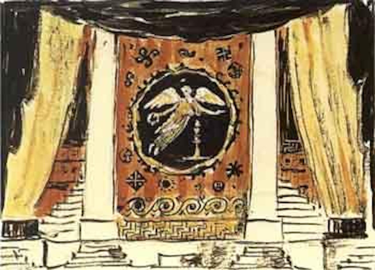 Antoine et Cleopatre, Londres by Mstislav Valerianovich Dobuzhinsky