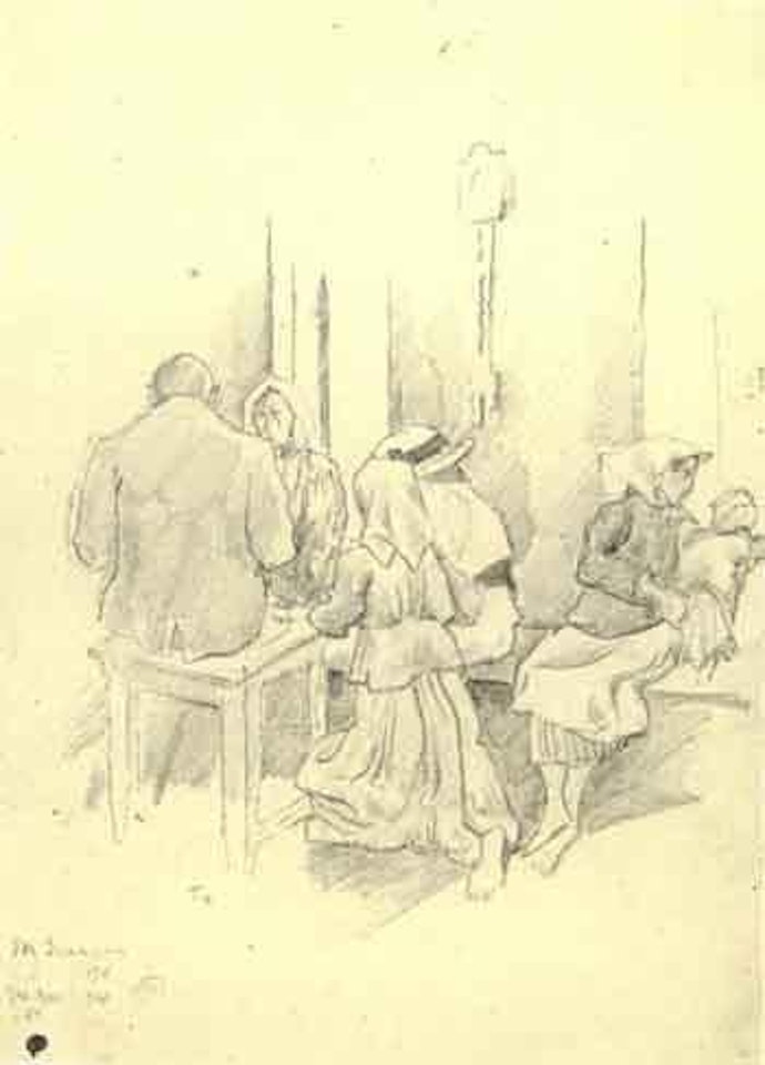Oncle Vassia et tante Lioucha, Russie by Mstislav Valerianovich Dobuzhinsky