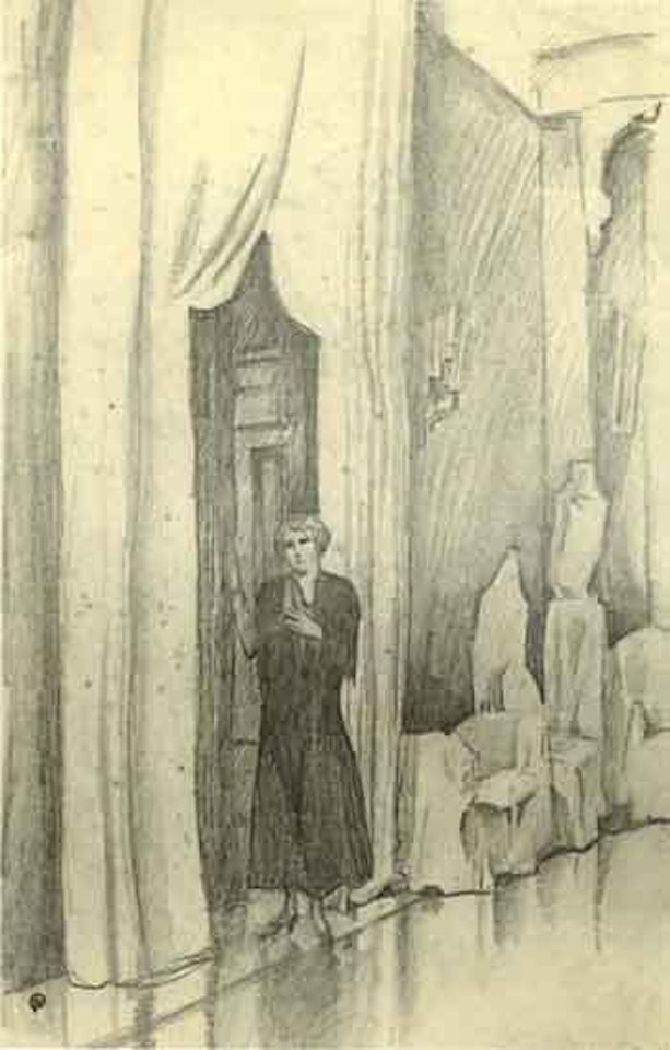 Madame Korovina chez sa mere, Russie by Mstislav Valerianovich Dobuzhinsky