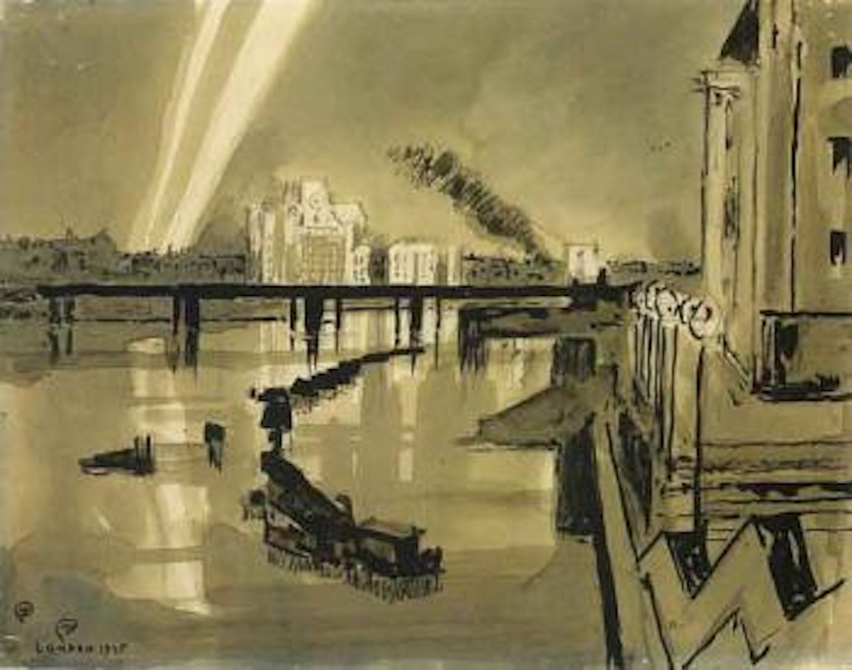 Nuit sur la Tamise, Londres by Mstislav Valerianovich Dobuzhinsky