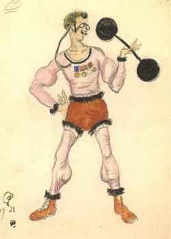 Etude de costume pour l'Athlete de foire by Mstislav Valerianovich Dobuzhinsky