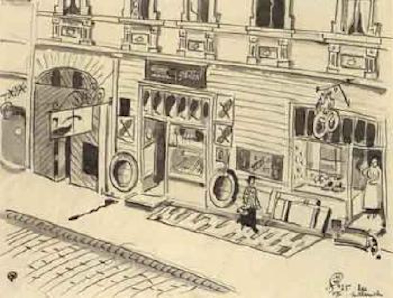 Une rue a Riga by Mstislav Valerianovich Dobuzhinsky