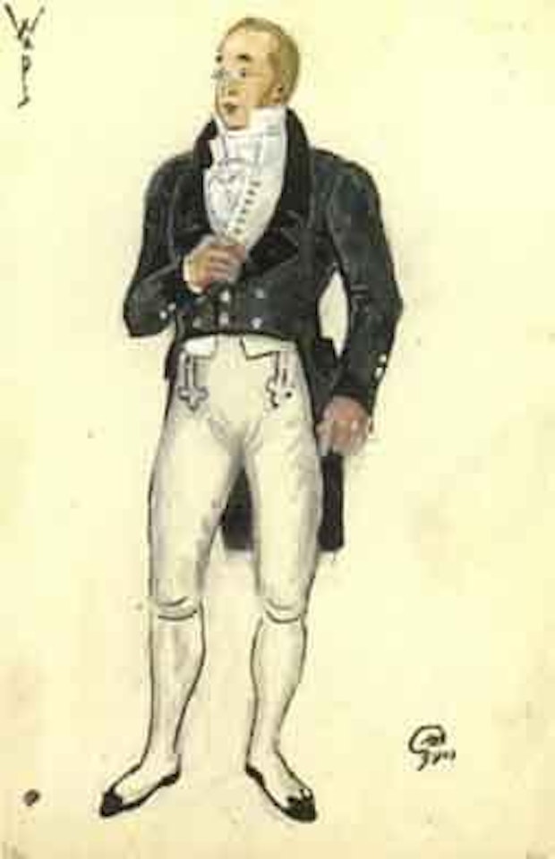 Etudes de costume pour Pierre et Maria Bolkonvsky by Mstislav Valerianovich Dobuzhinsky