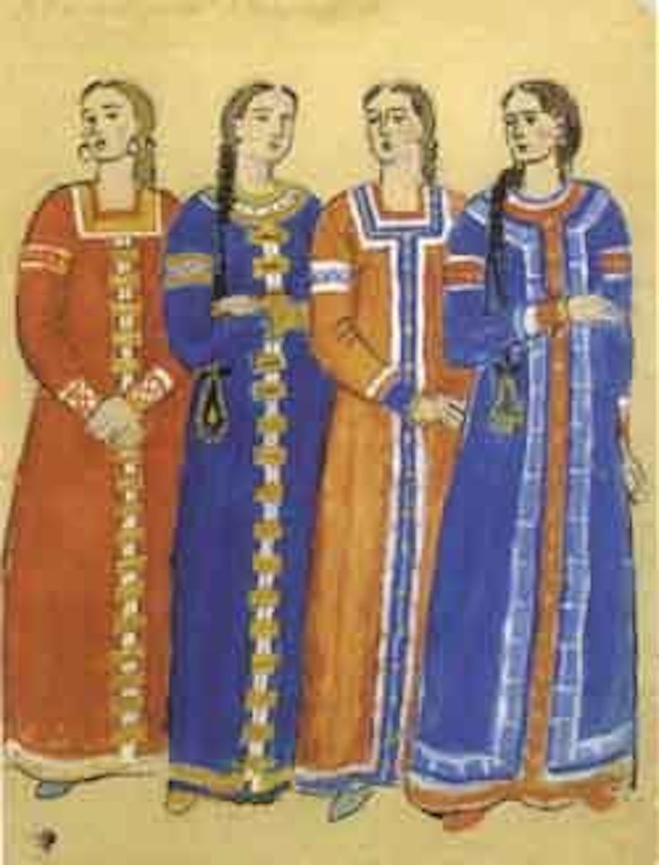 Etude pour les choristes comprenant 4 costumes by Mstislav Valerianovich Dobuzhinsky