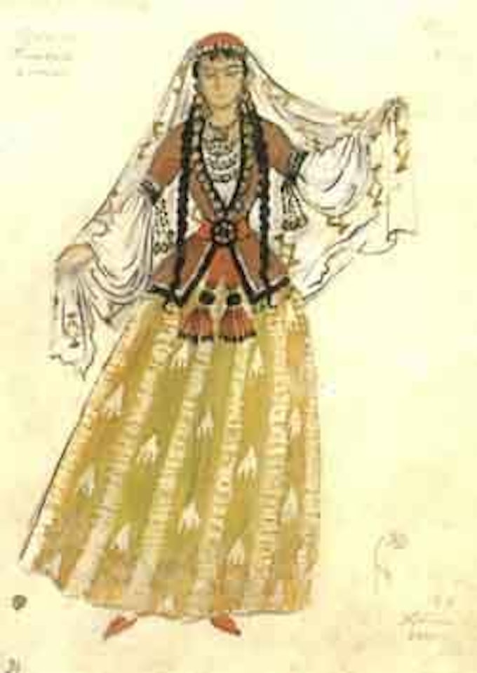 Etudes de costumes pur deux danseuse et un soldat by Mstislav Valerianovich Dobuzhinsky