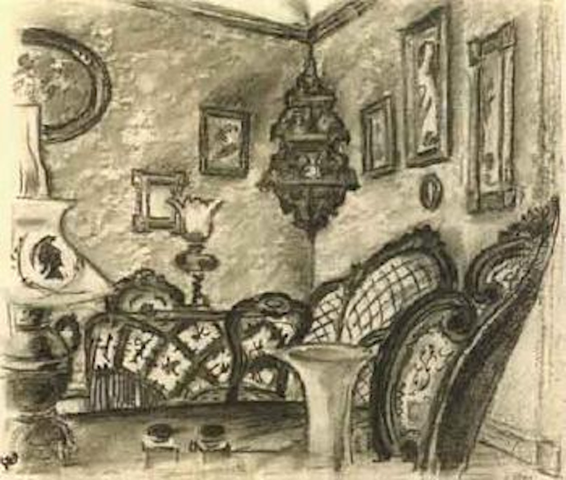 Chez Komissarjevsky, USA by Mstislav Valerianovich Dobuzhinsky