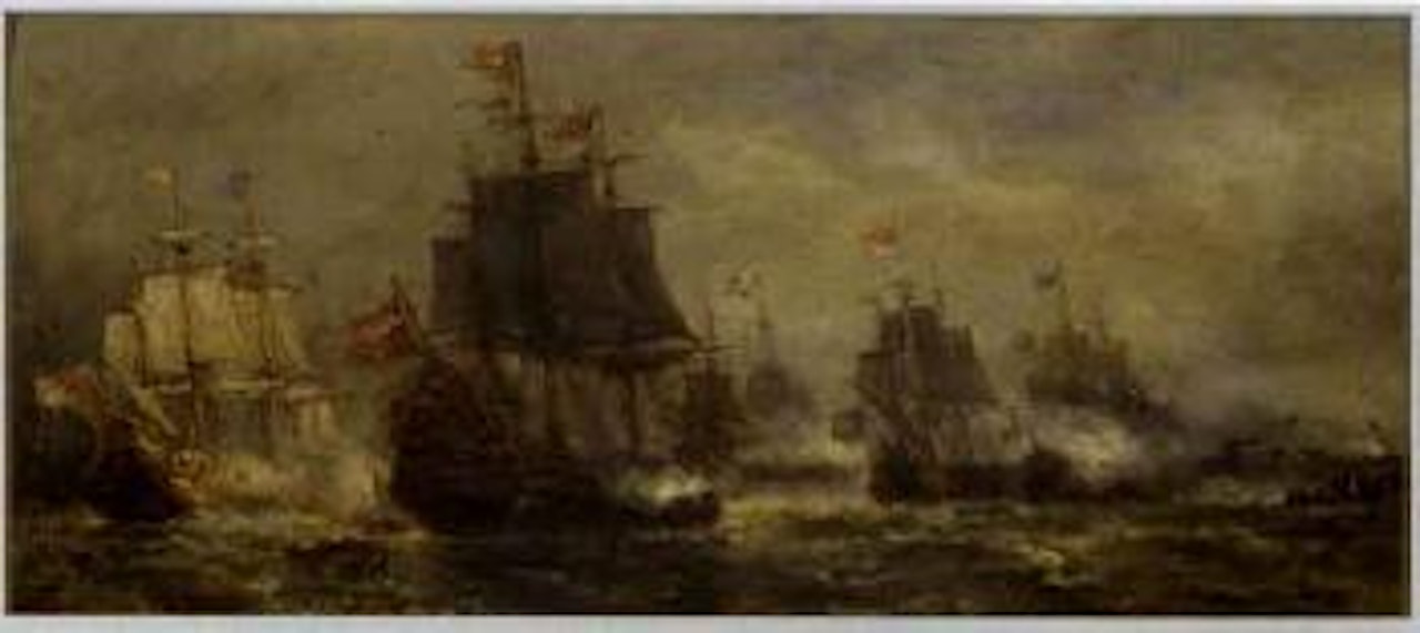 Cuirasses en pleine mer by François Etienne Musin
