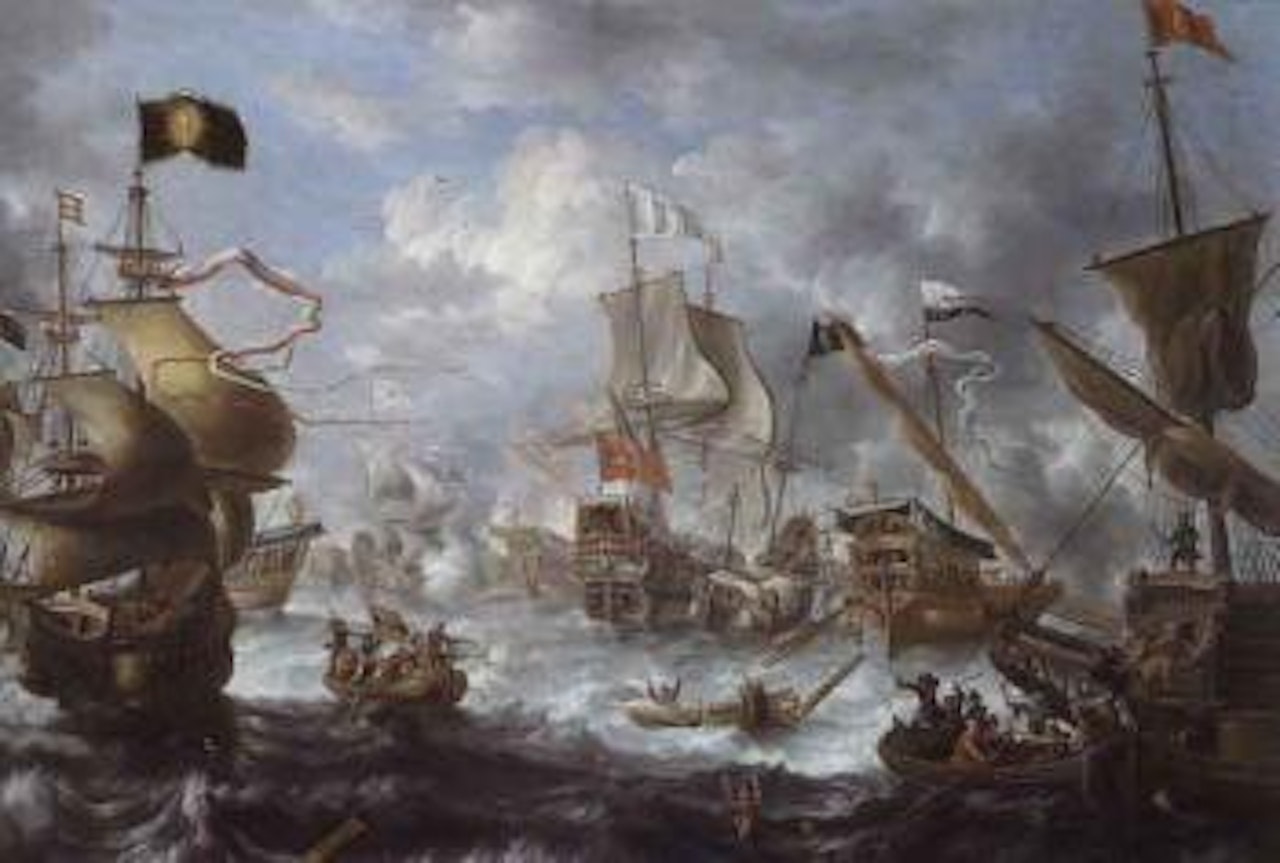 Naval battle of Lepanto by Pieter van de Velde