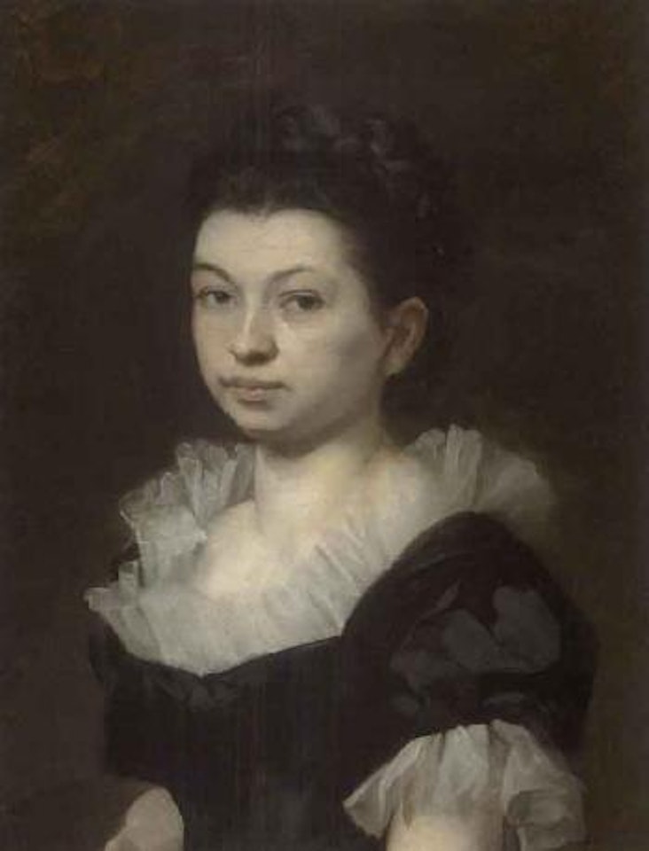 Portrait of a lady in black dress by Spanish School