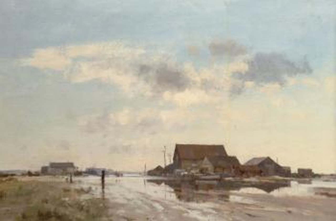 Flooded road, Suffolk by Edward Seago