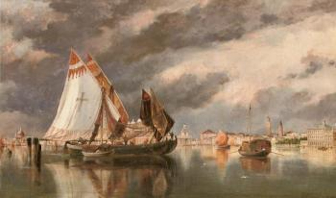 Bragozzi in the lagoon, Venice by Edward William Cooke