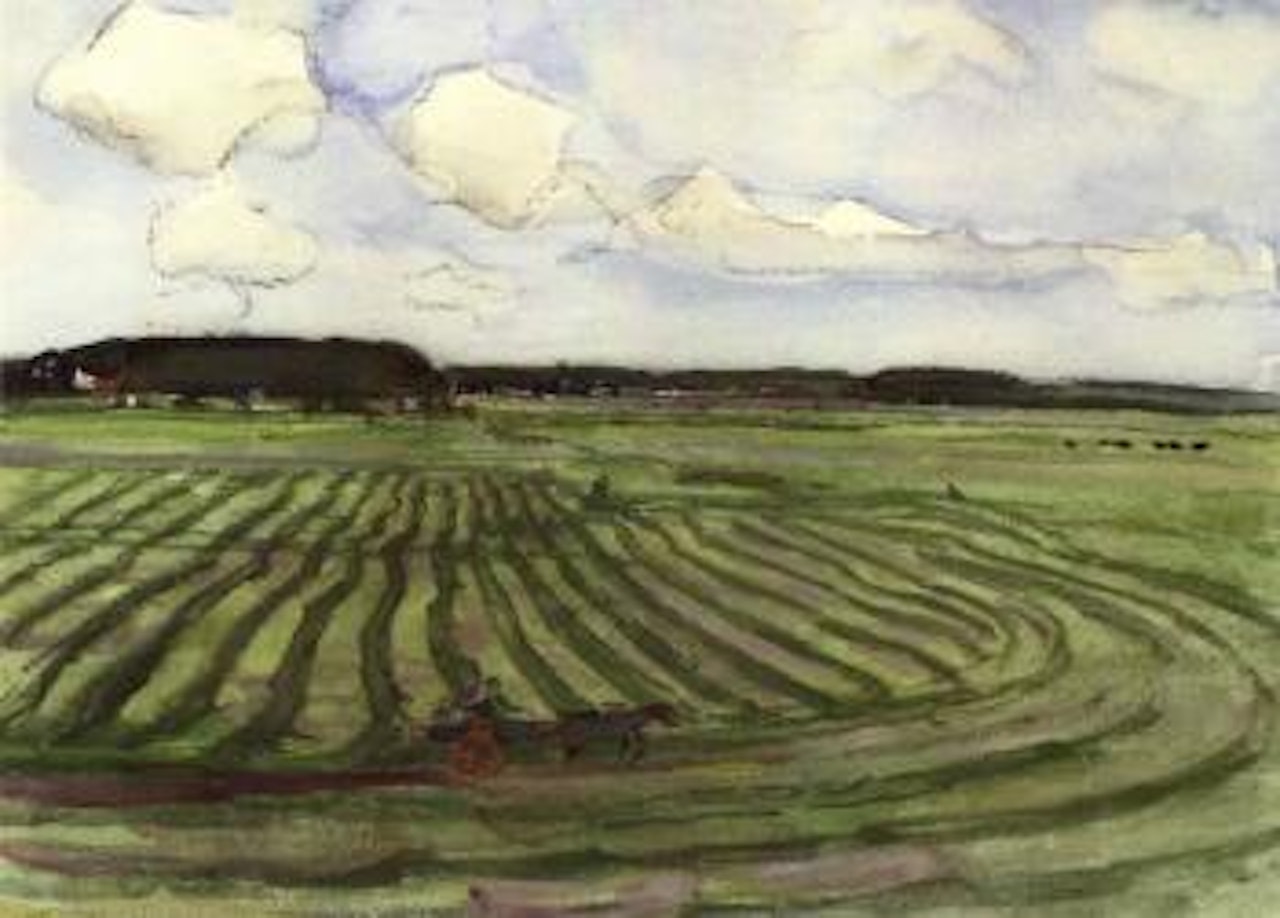 Landscape with mowed field II by Piet Mondrian