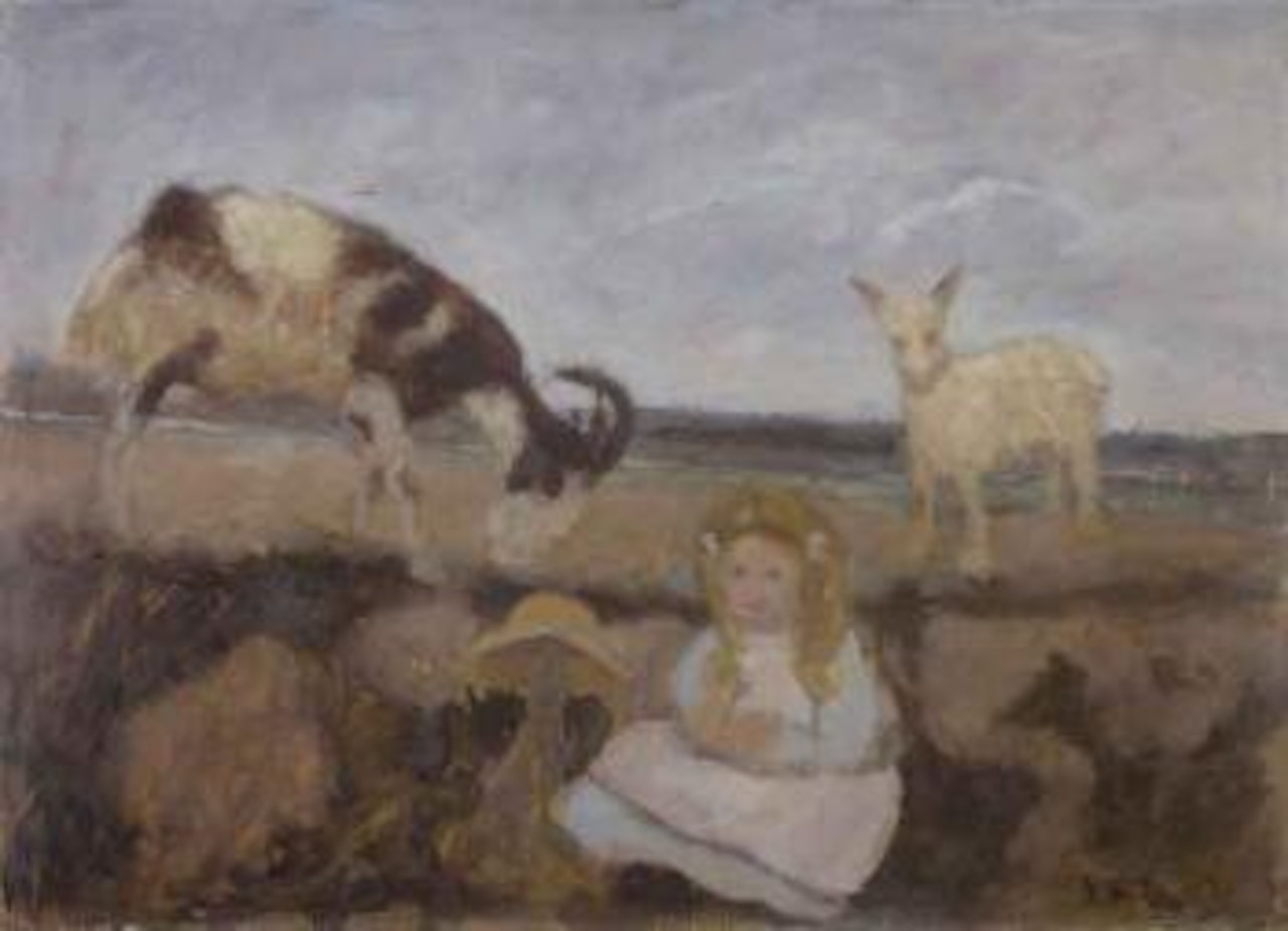 Elsbeth with goats by Paula Modersohn-Becker