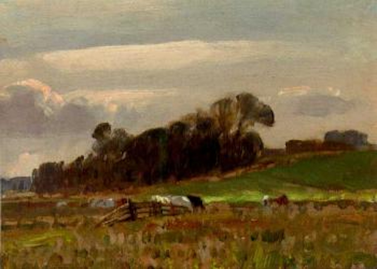 Cattle by a gate by Edward Seago