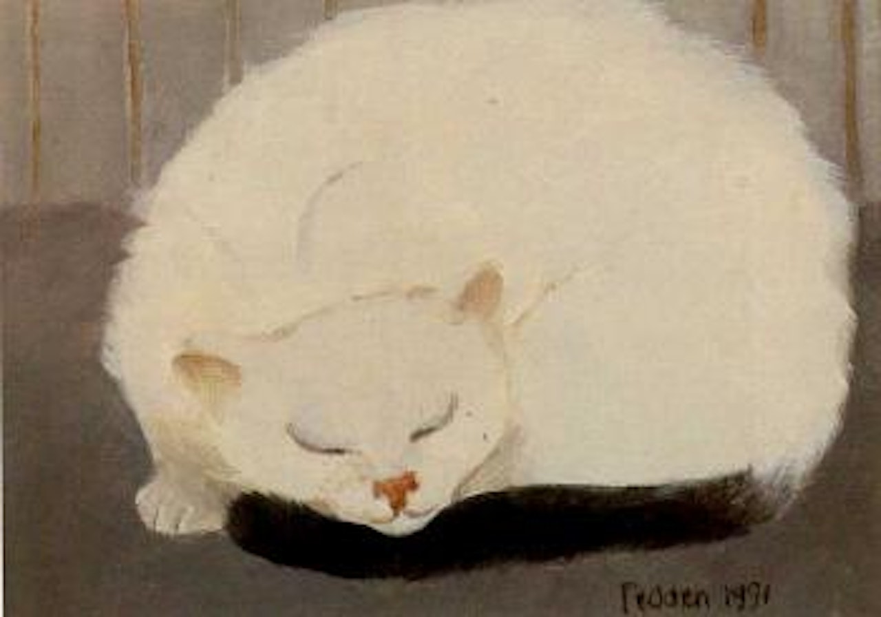 Sleeping cat by Mary Fedden