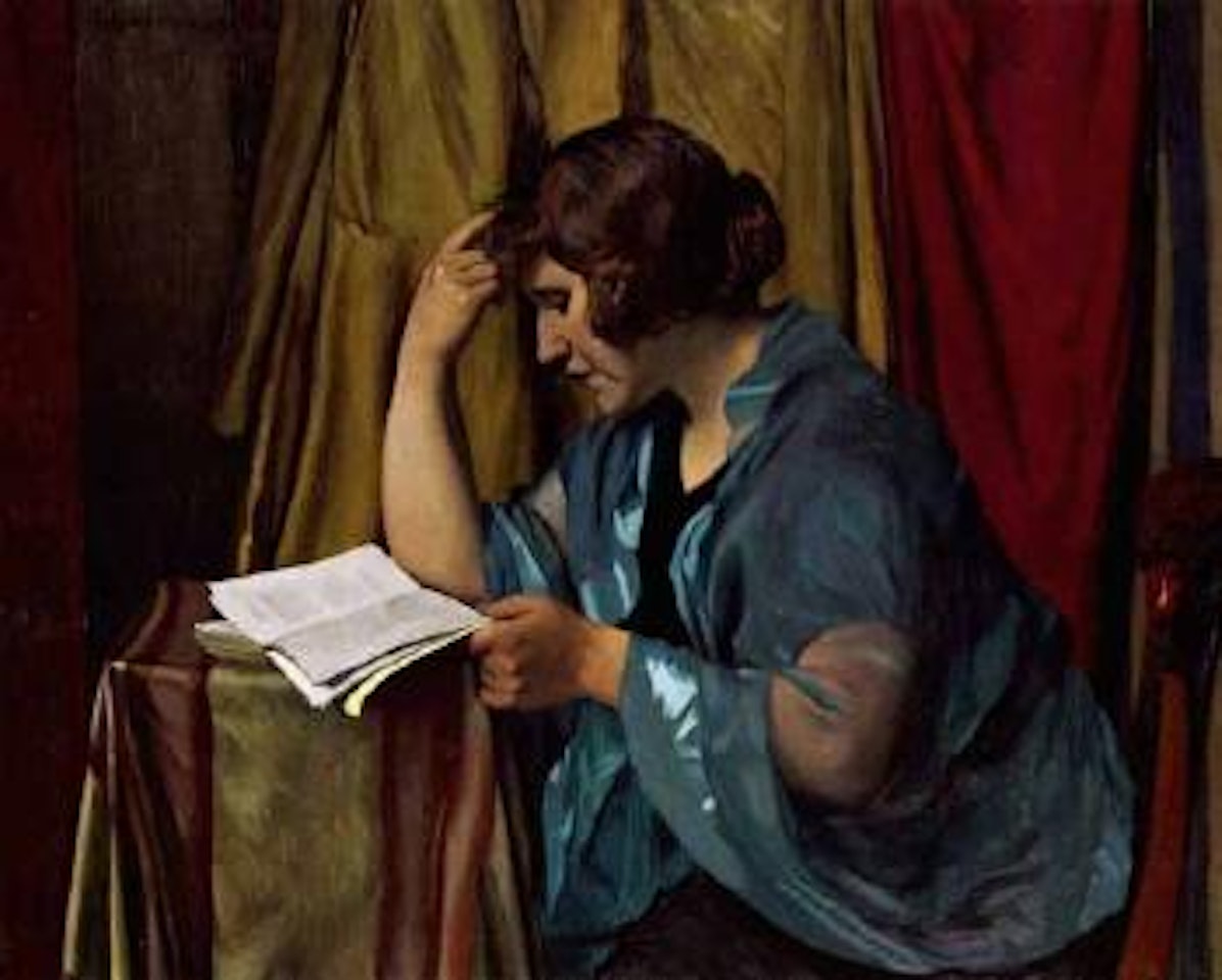 Jeune femme lisant by Félix Vallotton