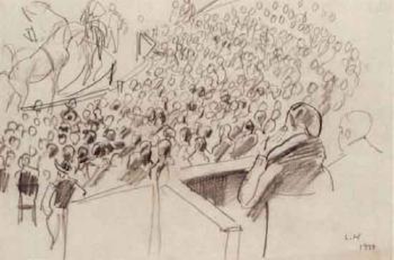 Circus crowd by Laura Knight