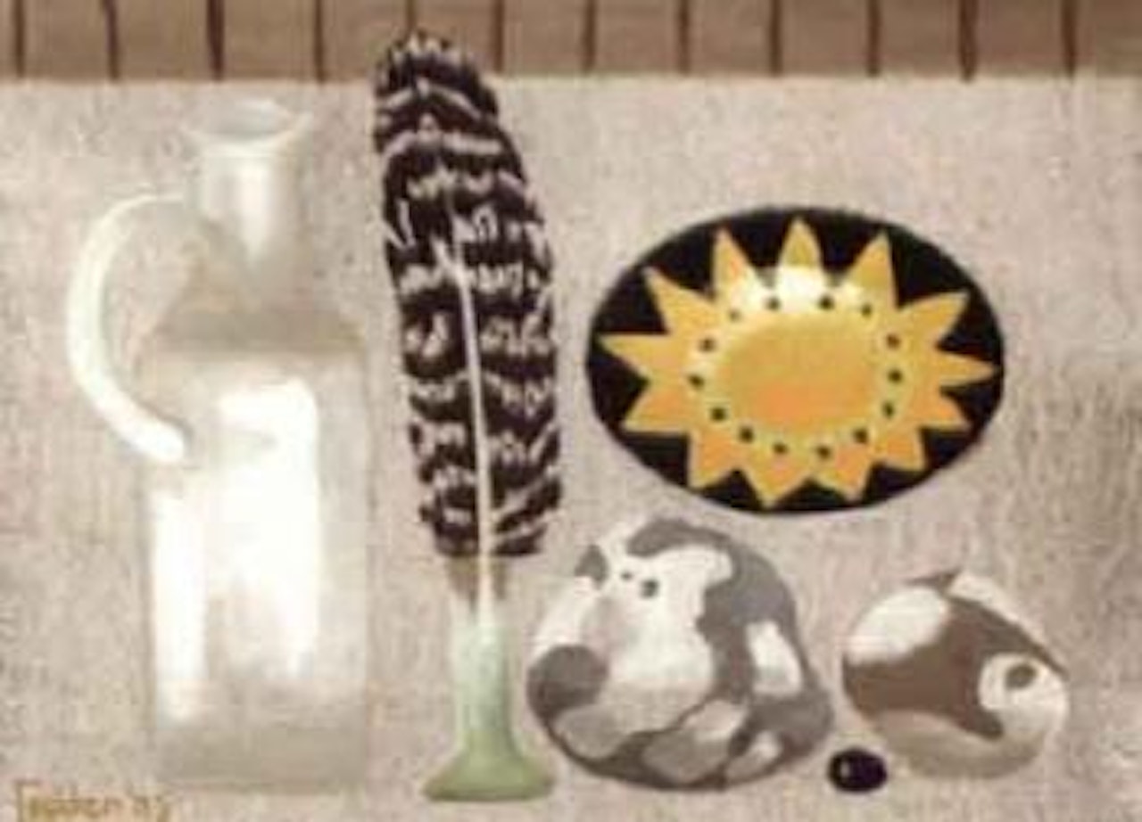Still life with feather by Mary Fedden