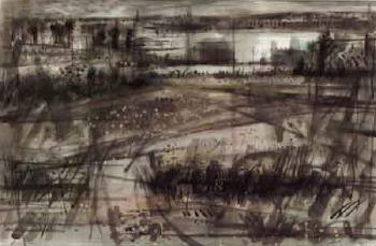 Fields and water, Morbihan by John Piper