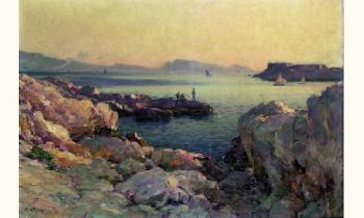 Paysage pres de Marseille, l'Ile Sainte Marguerite depuis la Corniche by Jean Baptiste Olive
