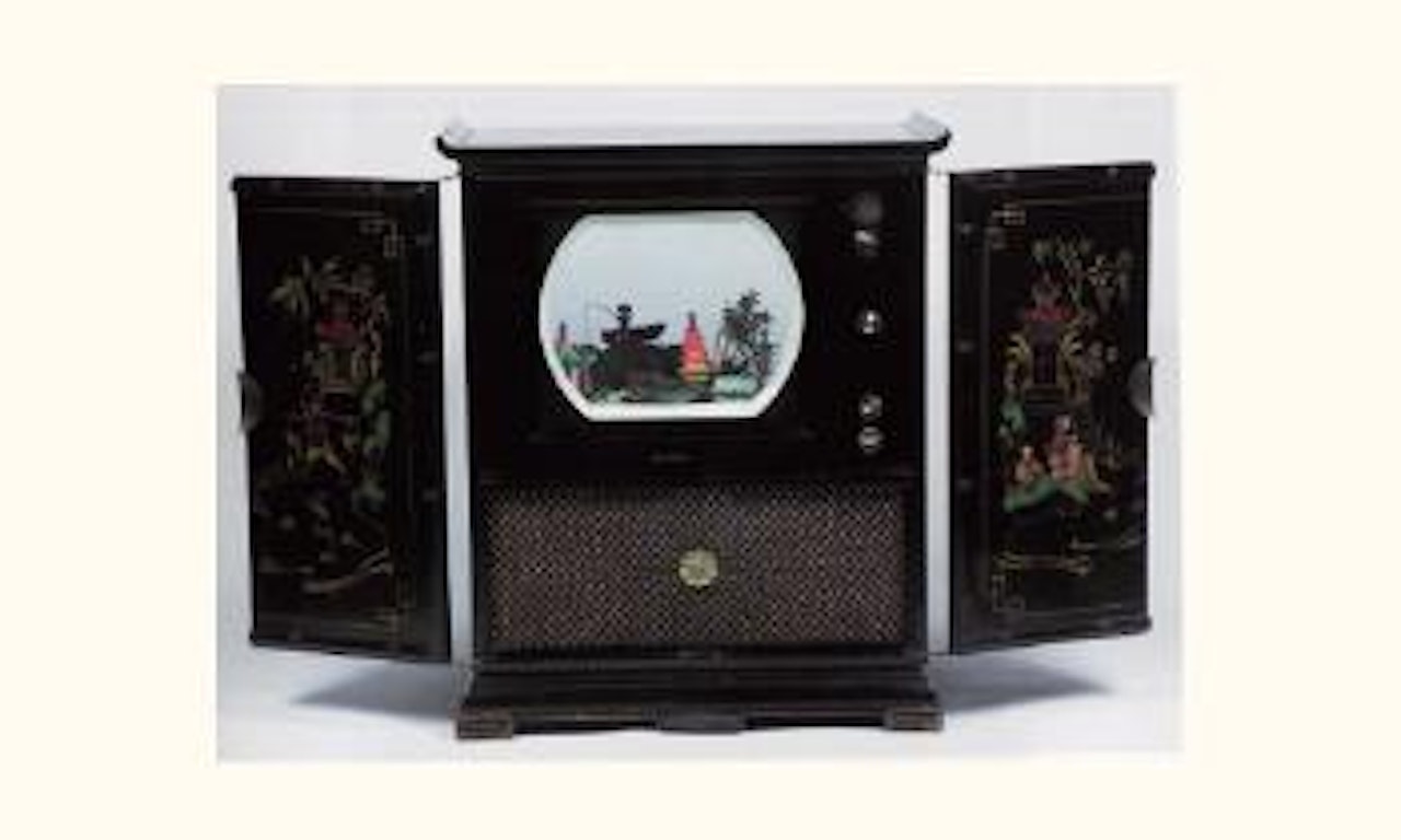 Baroque broke TV cabinet by Nam June Paik
