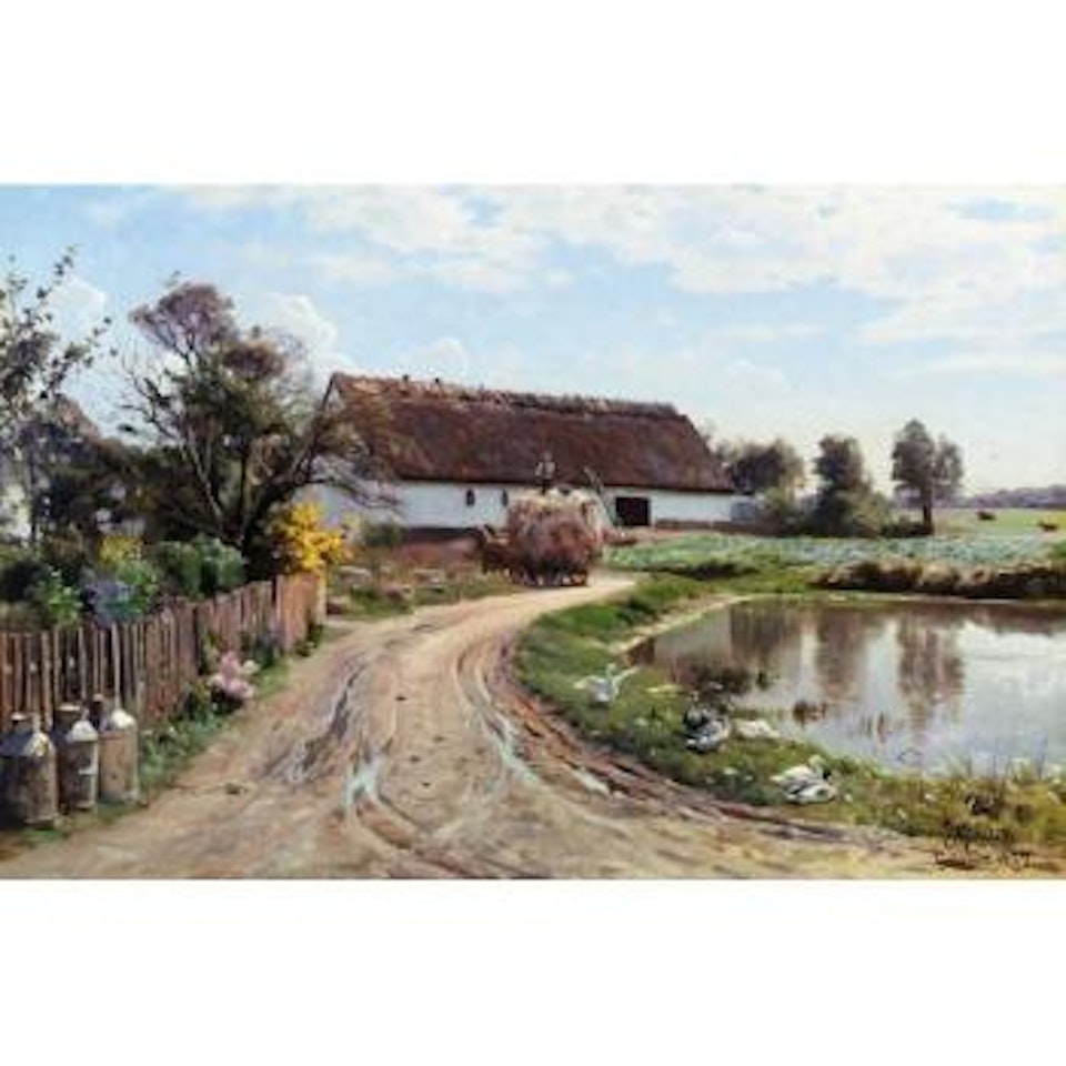 Gronholt village road in summer by Peder Mork Monsted