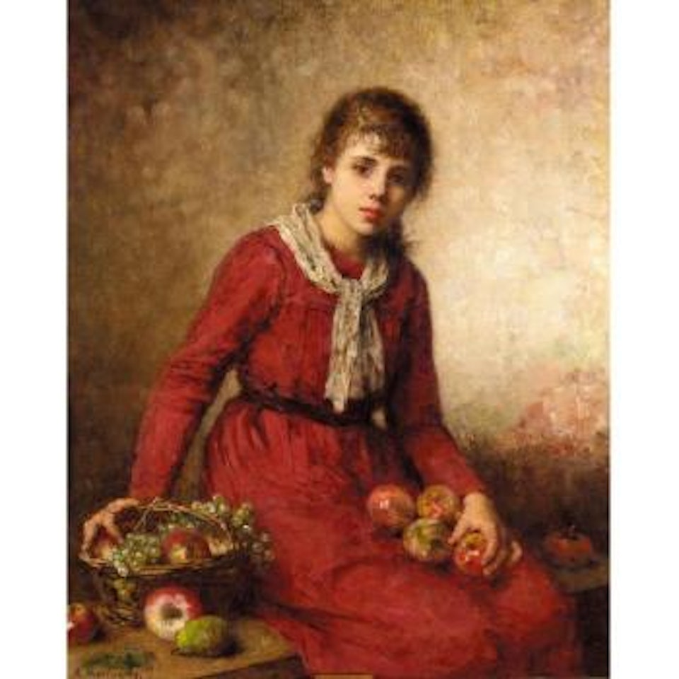 Girl with fruit by Alexei Harlamoff