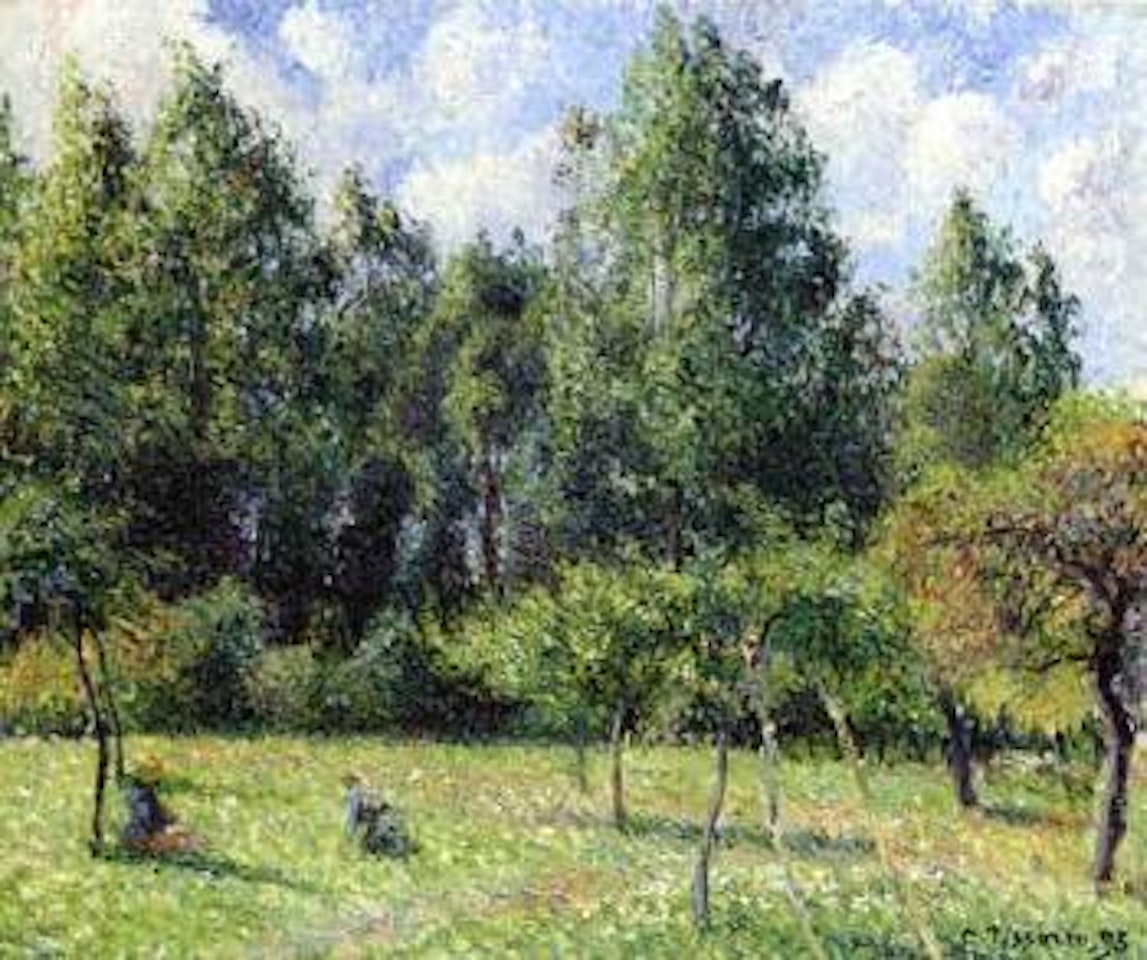 Peupliers au matin, Eragny by Camille Pissarro