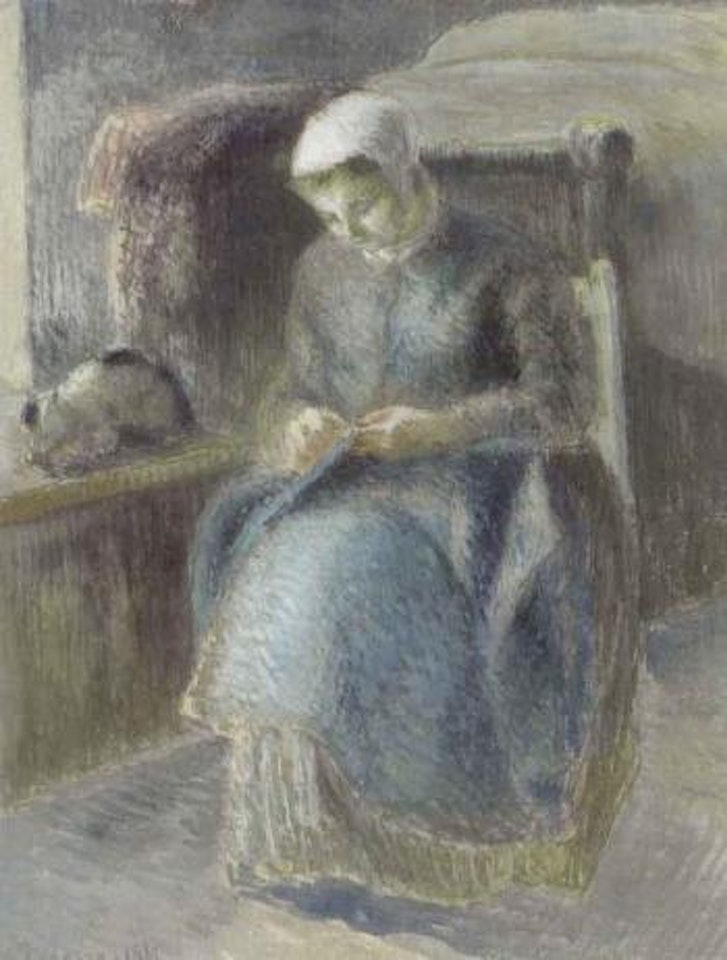 Femme cousant by Camille Pissarro