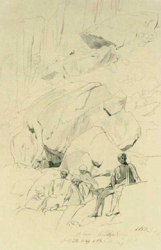 Arabs at Mount Sinai, Egypt by Edward Lear