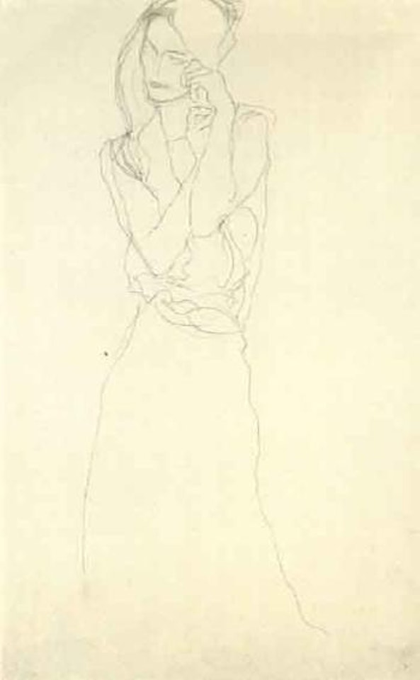 Standing figure with raised arms by Gustav Klimt