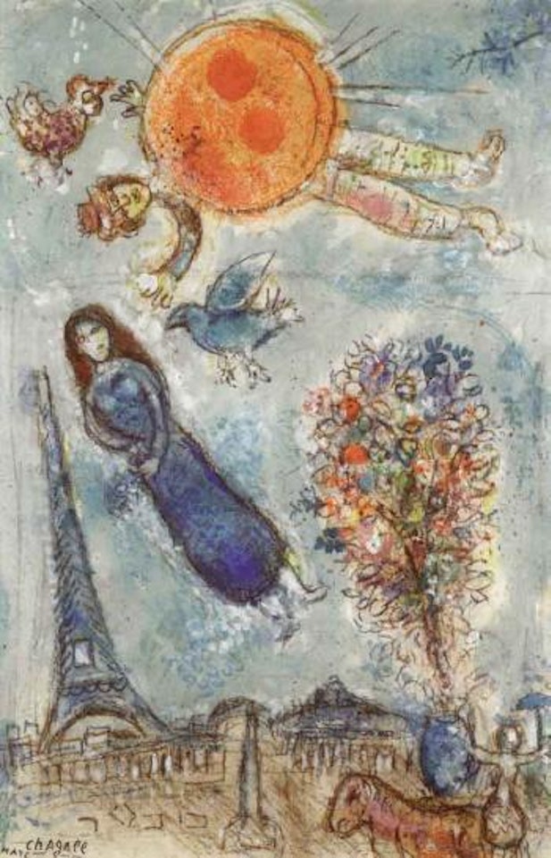 Joie au dessus de Paris by Marc Chagall