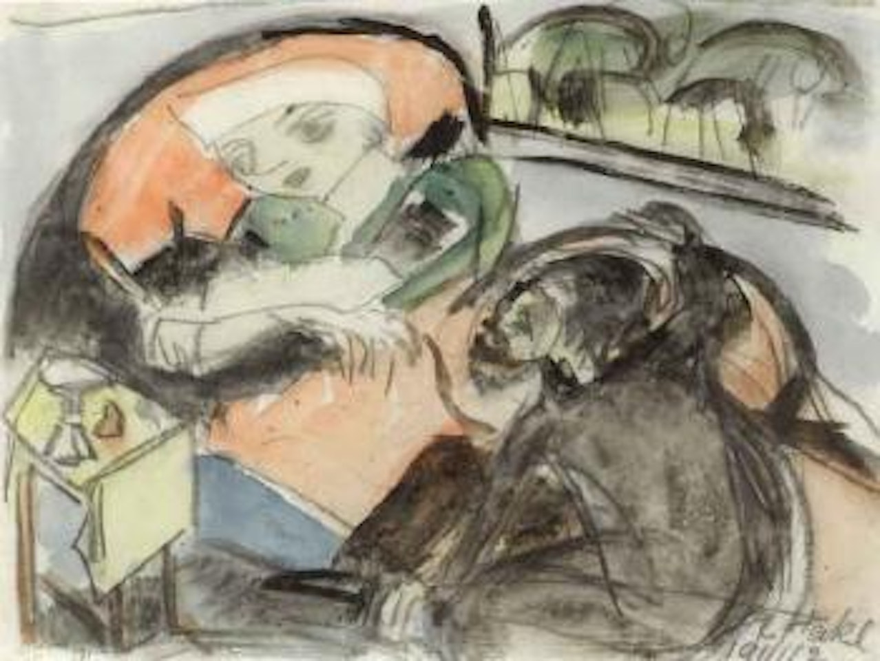 Reclining woman by Erich Heckel